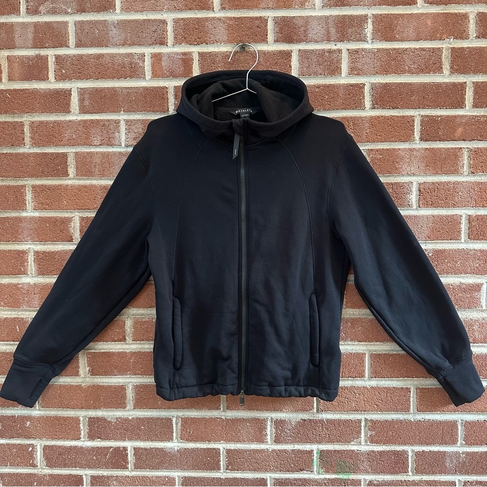 Athleta Hoodie Zipper‎ Front Black Size Small Petite